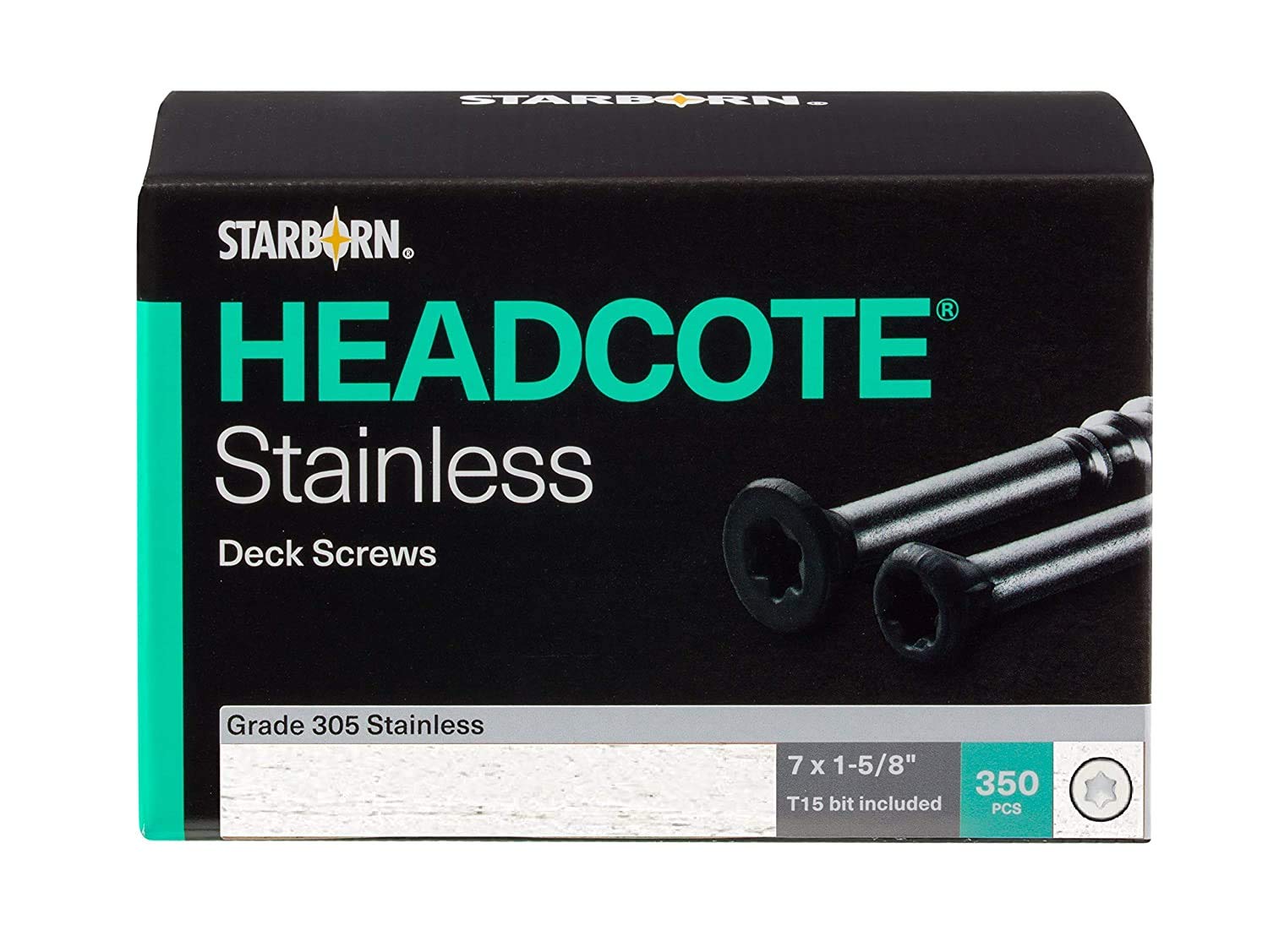 Headcote 7 X 1-5/8'' - 39 White - Stainless Steel Trim Head Deck Screws - 350 Pc. Deck Pack For 100 Sq. Ft. Of Decking - Stx39T0