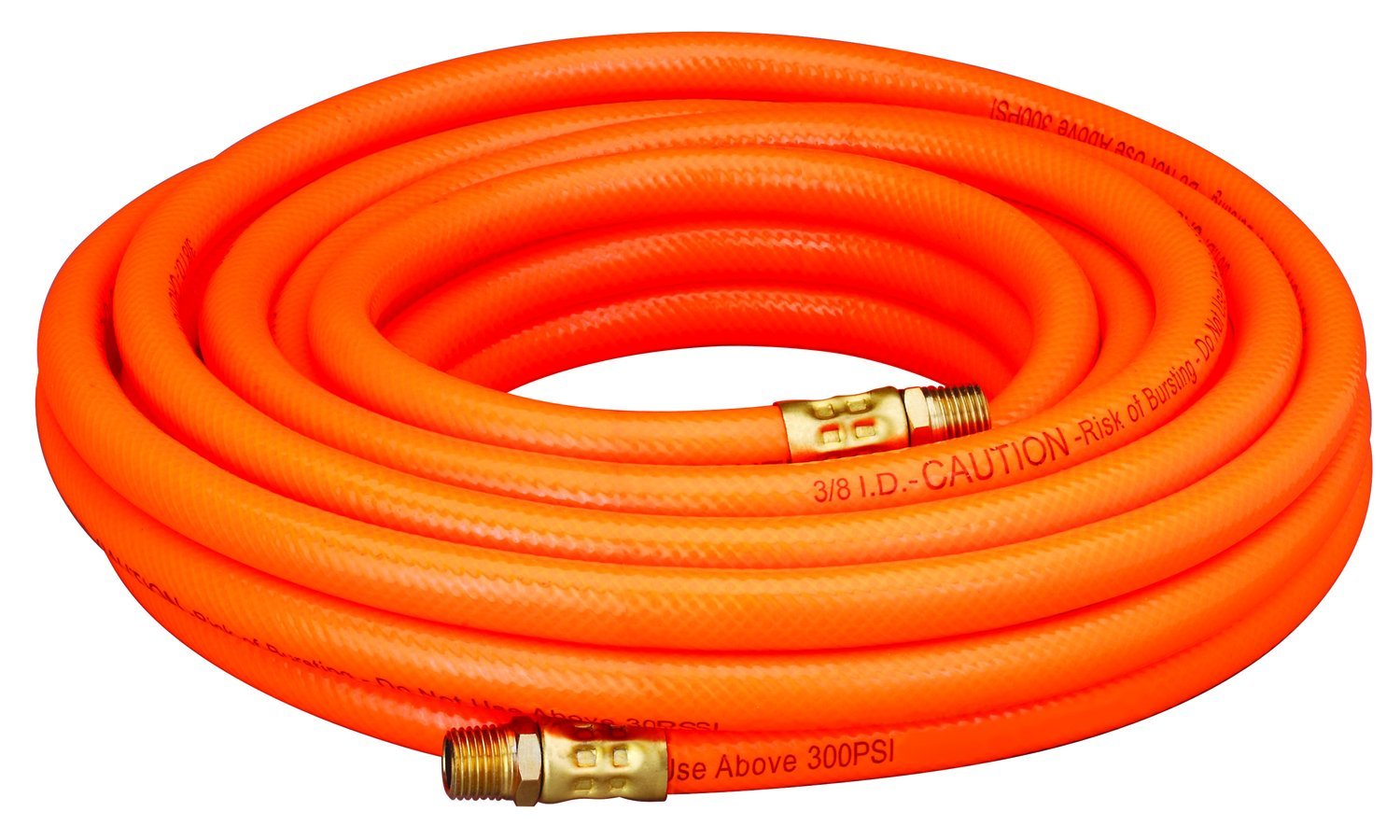 Amflo 576-25A Orange 300 Psi Pvc Air Hose 38 X 25 With 14 Mnpt End Fittings