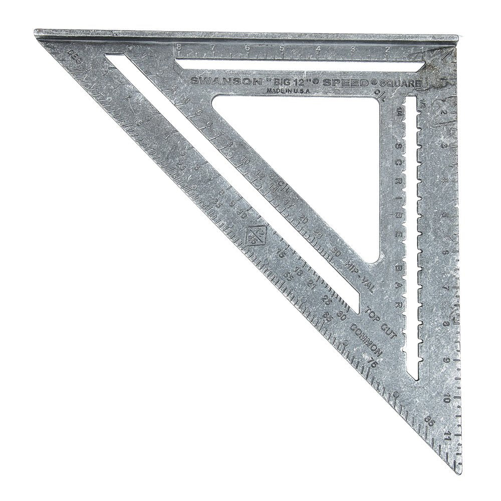 Swanson Tool Co., Inc Swanson T0108 Big 12 Speed Square Layout Tool With Blue Book, Plain Gradations, 12-Inch