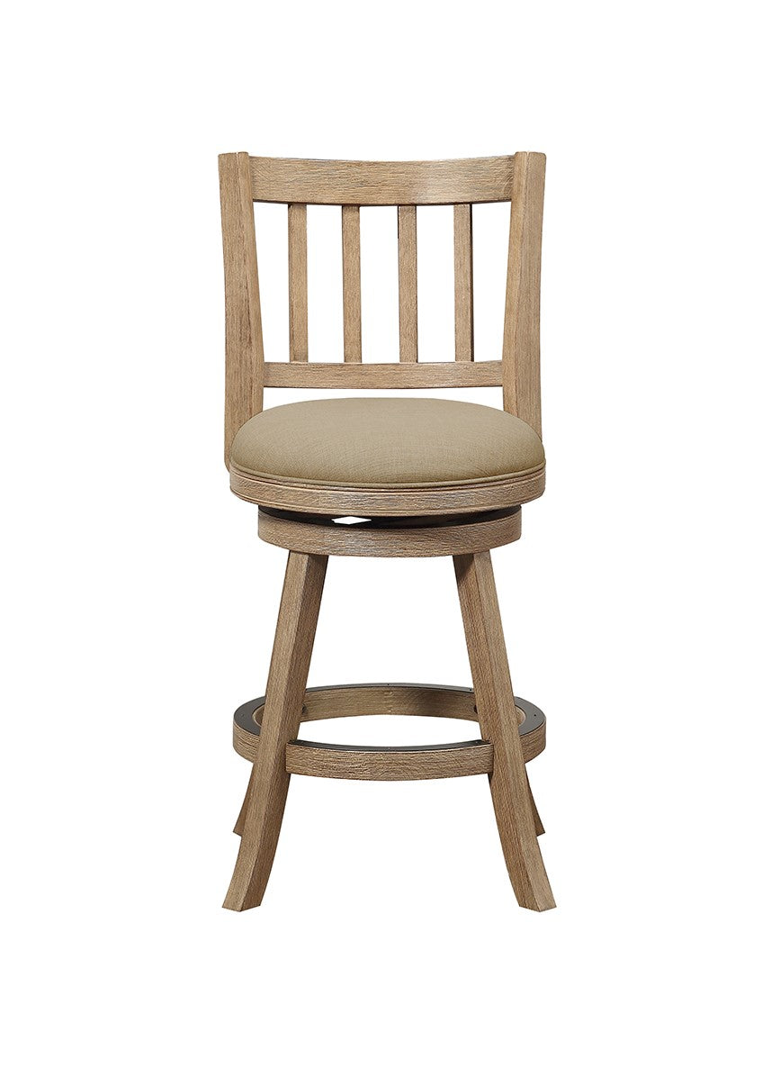 24'' Sheldon Swivel Counter Stool Driftwood Wire-Brush And Oatmeal