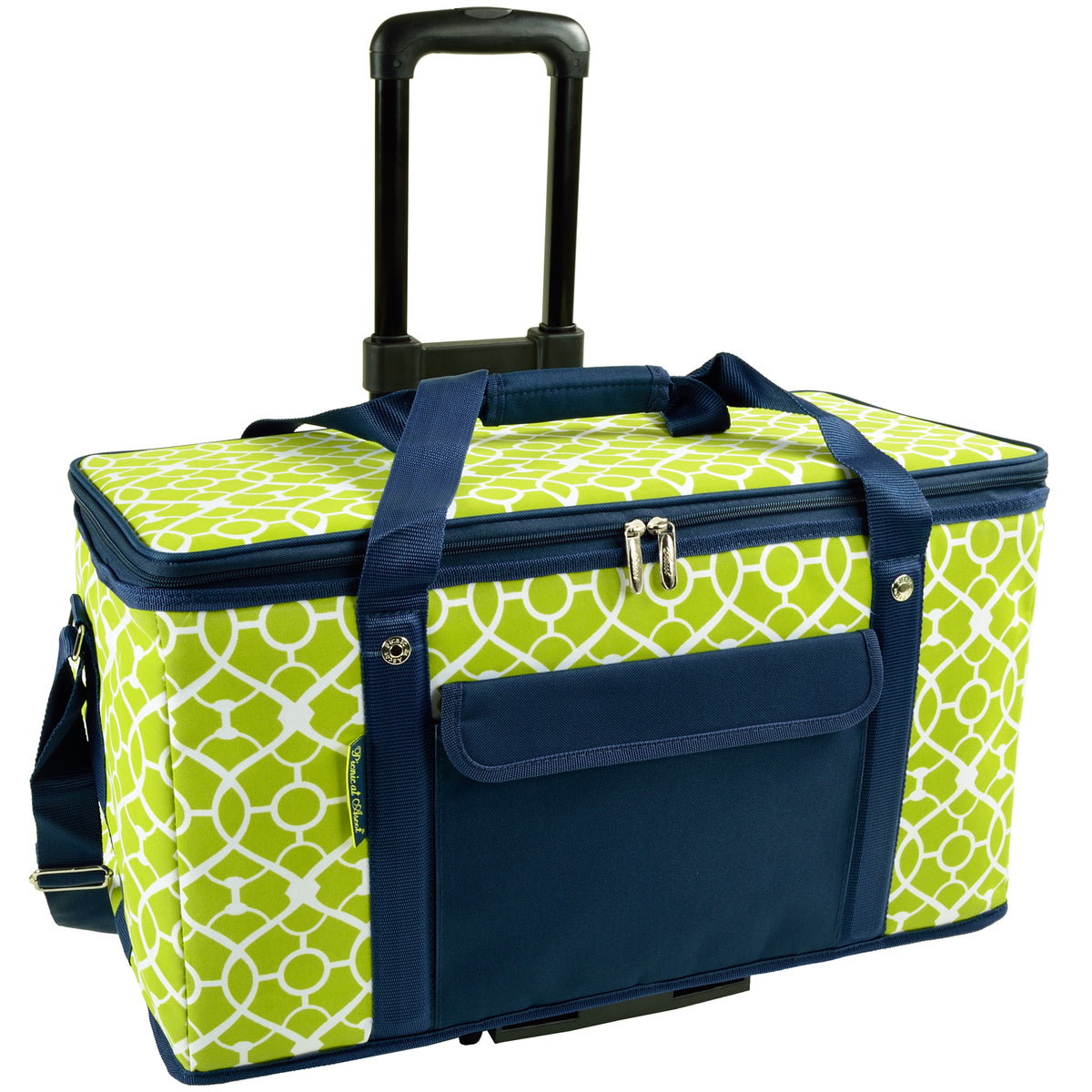 Extra Large Hybrid Folding Cooler On Wheels - Trellis Green