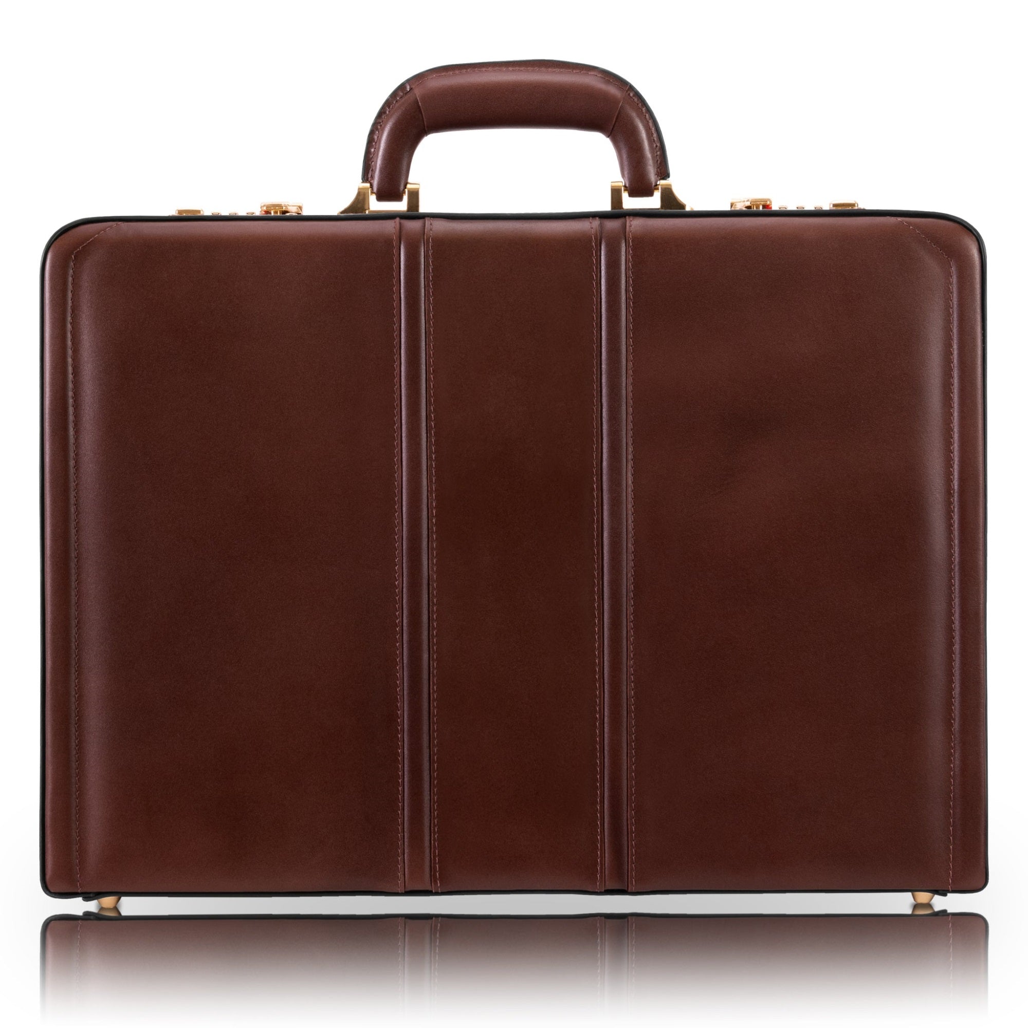 V Series | Daley | Leather 3.5'' Attach Briefcase - Brown