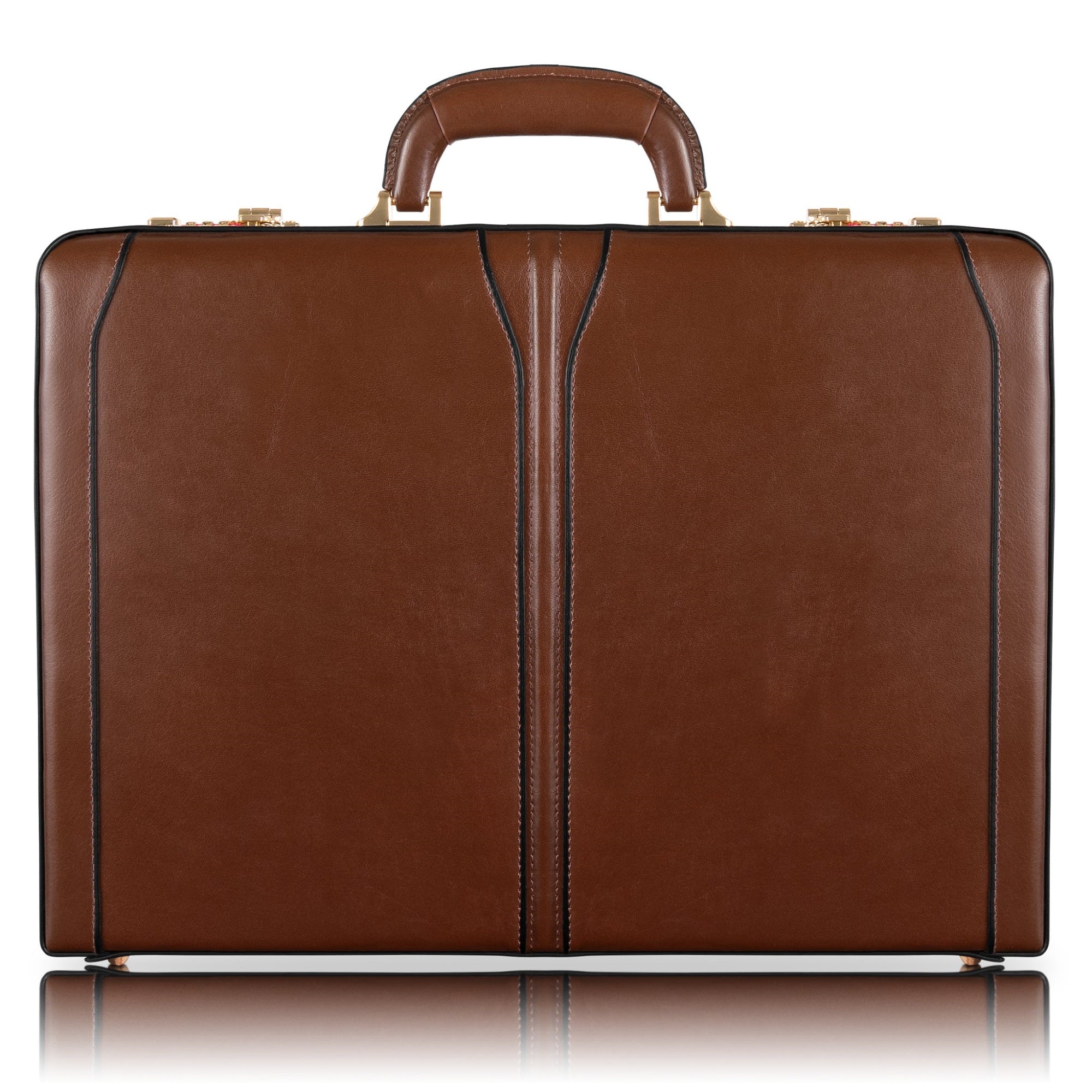 V Series | Lawson | Leather 3.5'' Attach Briefcase - Brown