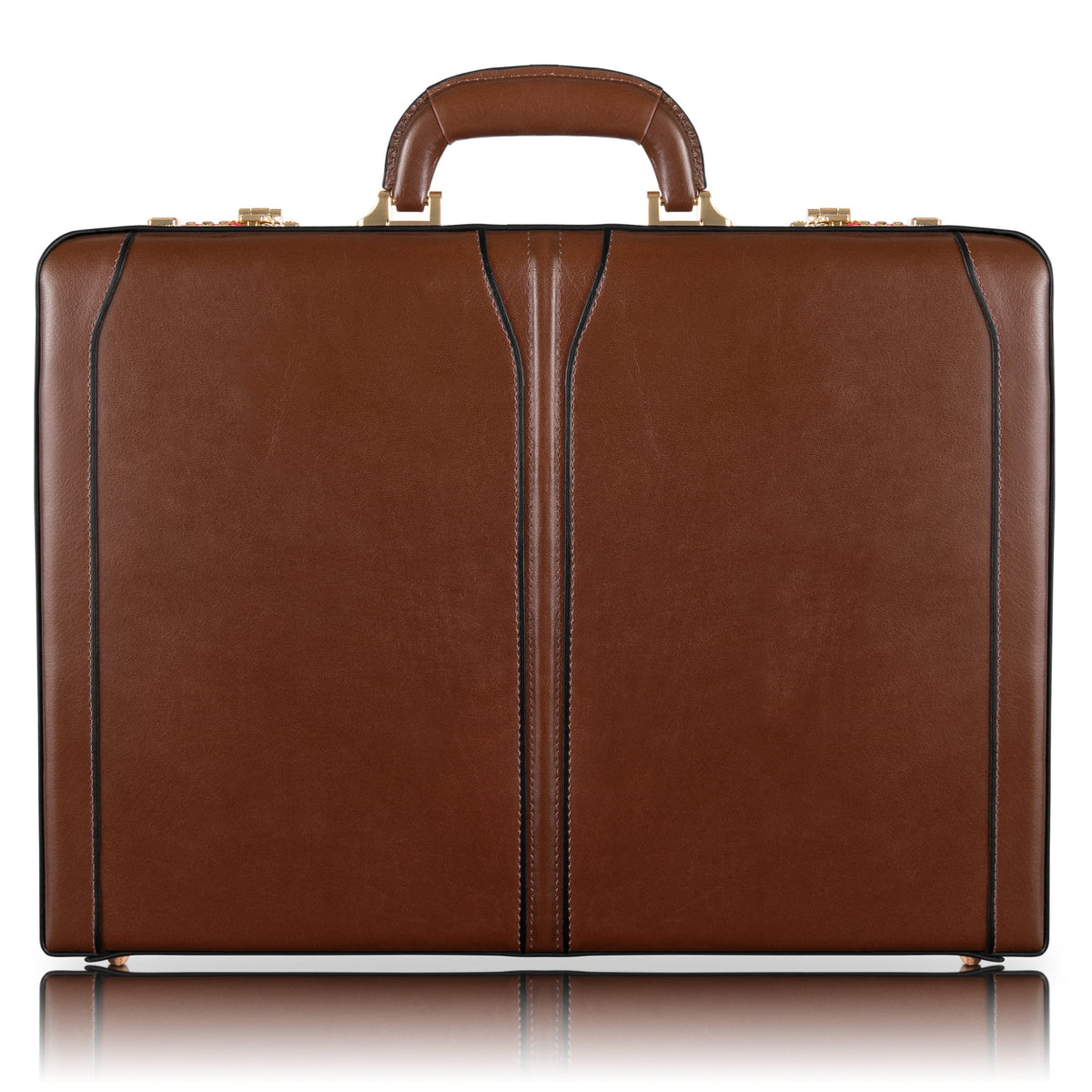 V Series | Lawson | Leather 3.5'' Attach Briefcase - Brown