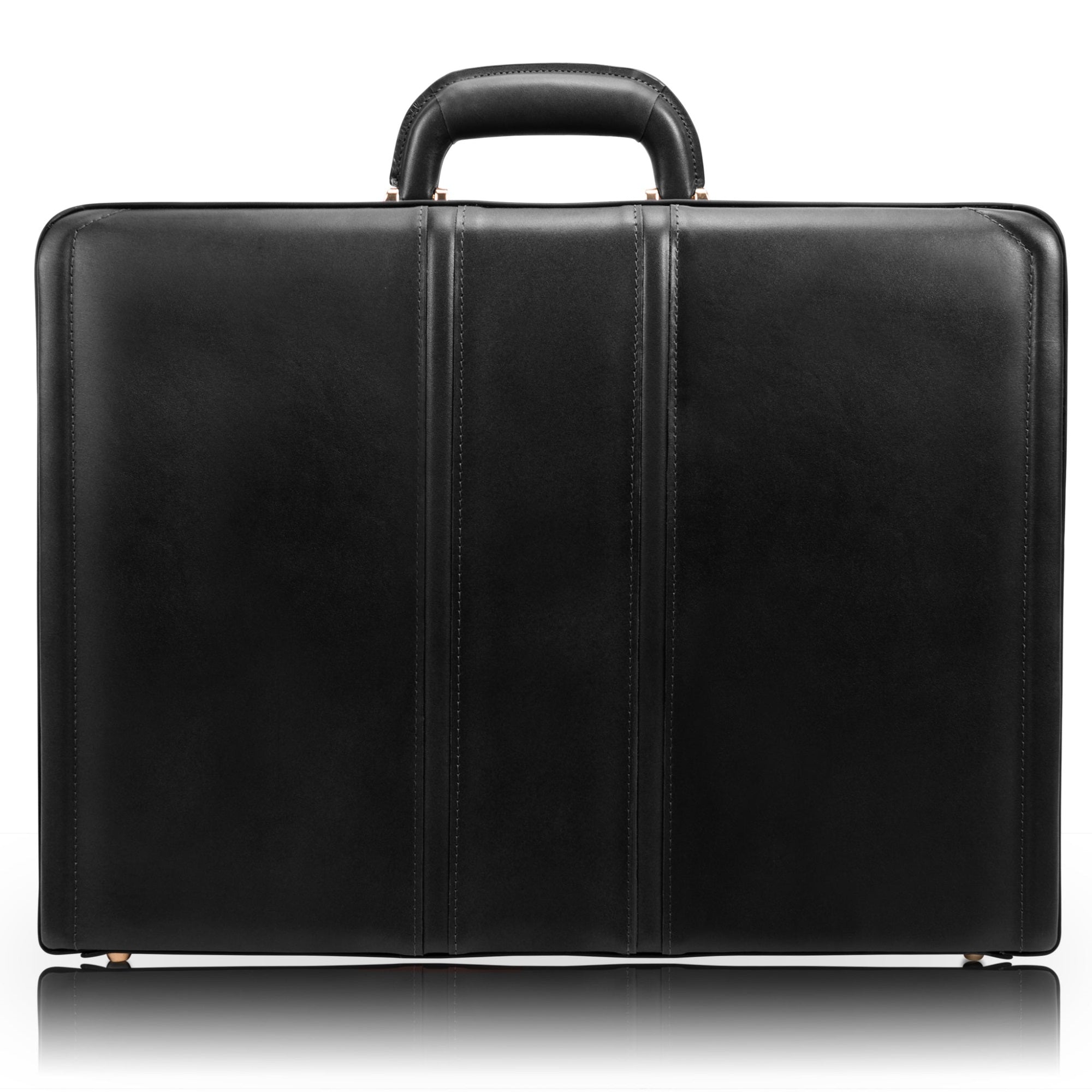 V Series | Coughlin | Leather 4.5'' Expandable Attach Briefcase - Black