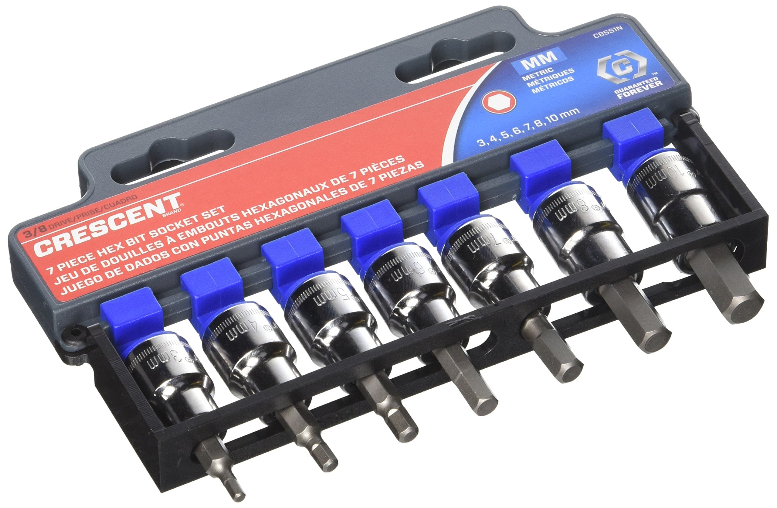 Crescent 7 Pc 38 Drive Hex Bit Metric Socket Set - Cbss1N