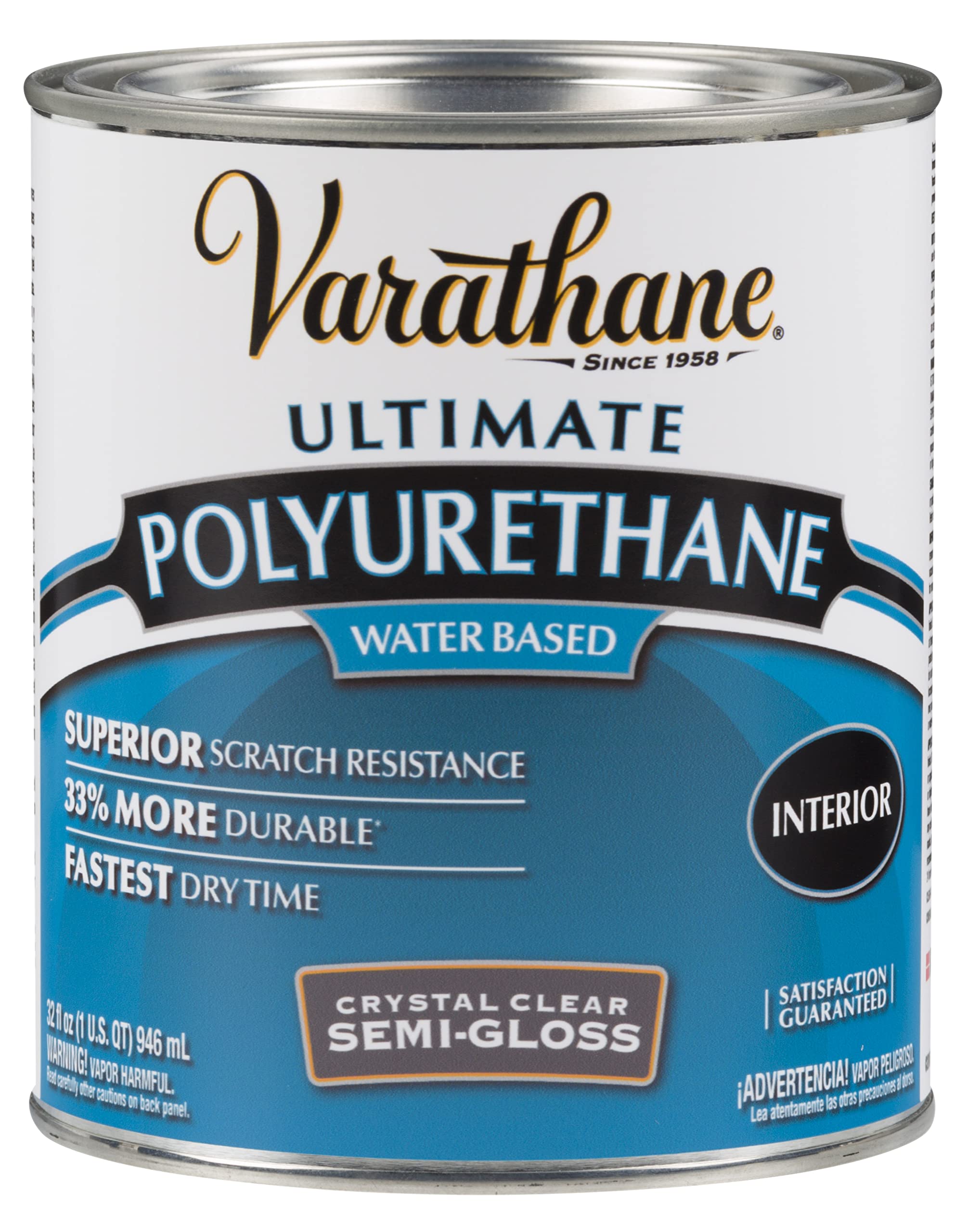 Varathane 200141H Water-Based Ultimate Polyurethane Quart Semi-Gloss Finish