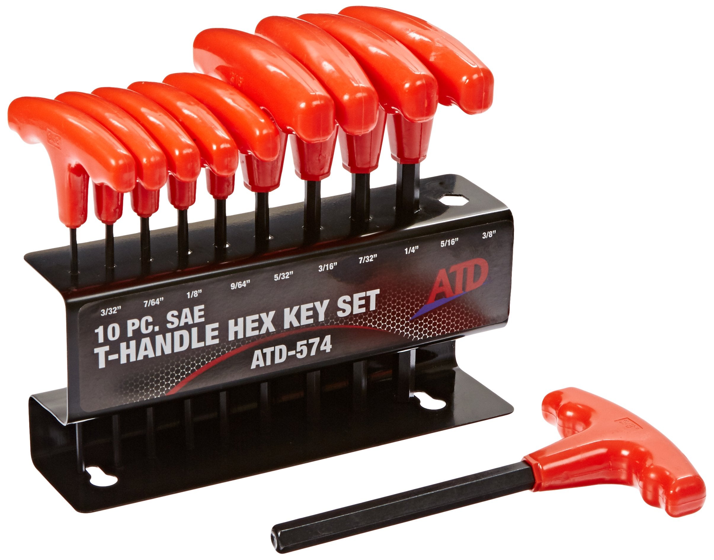Atd Tools (574 10-Piece Sae T-Handle Hex Key Set