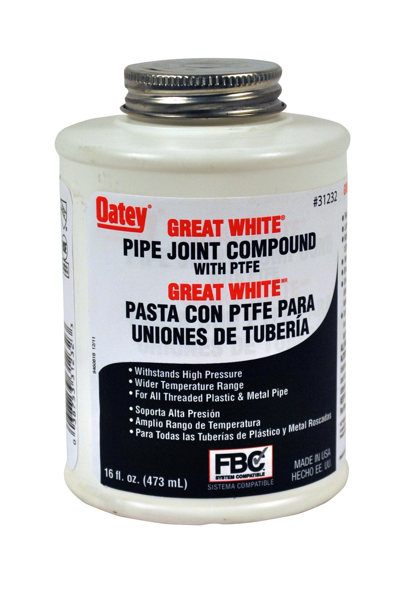 Oatey 31232 Pipe Fittings 16 Oz White