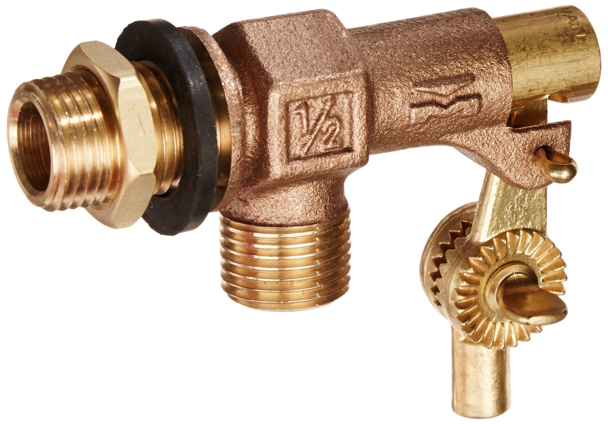 Mueller Industries 109-813 Tank Float Valve, 1/2 Inlet X Male Outlet, 1/2-Inch, Bronze