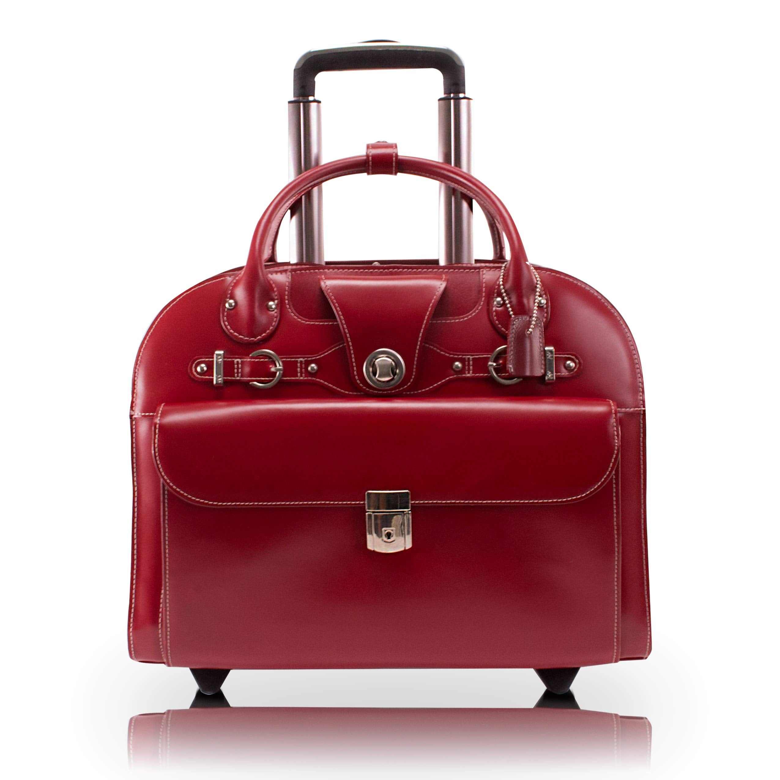 Mcklein Edgebrook, Top Grain Cowhide Leather, 15'' Leather Vertical Wheeled Ladies' Laptop/Computer & Tablet Business Briefcase 