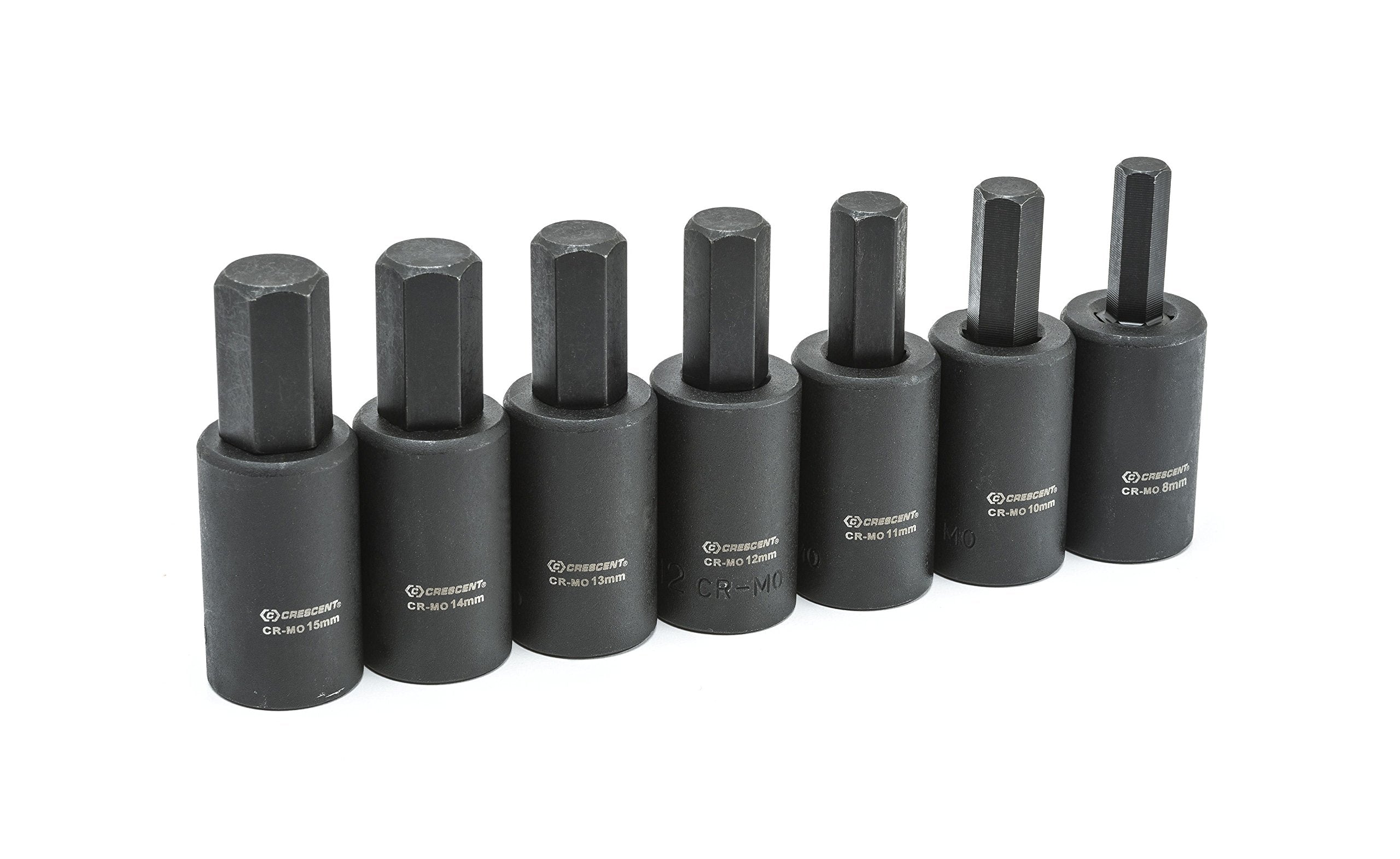 Crescent 7 Pc 12 Drive Hex Bit Impact Metric Socket Set - Cimbs12 , Black