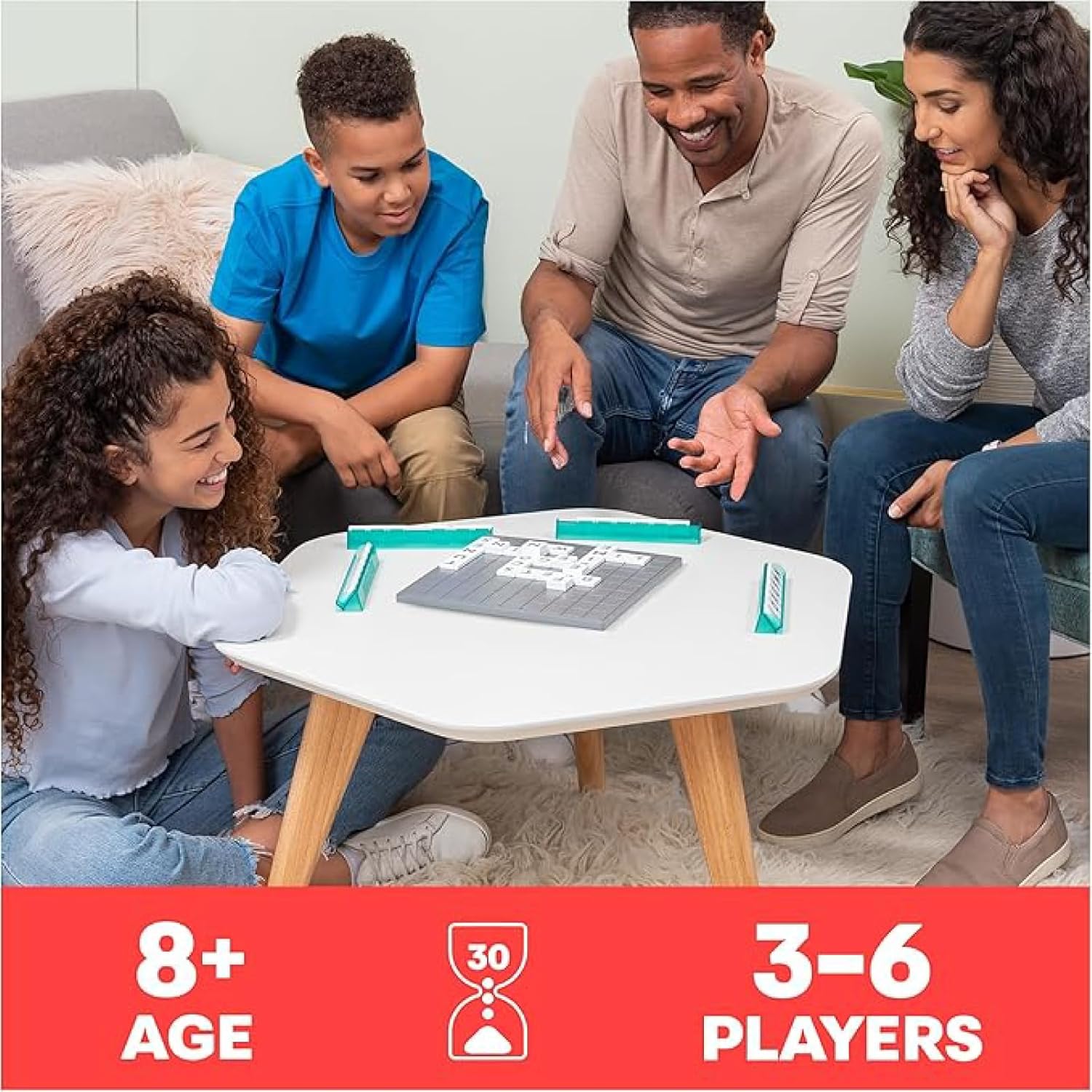 Spin Master Games, Upwords, Classic Word Game with Stackable Letter Tiles, Family Board Game, Crossword Activity, 1-4 Players, for Ages 8 & Up