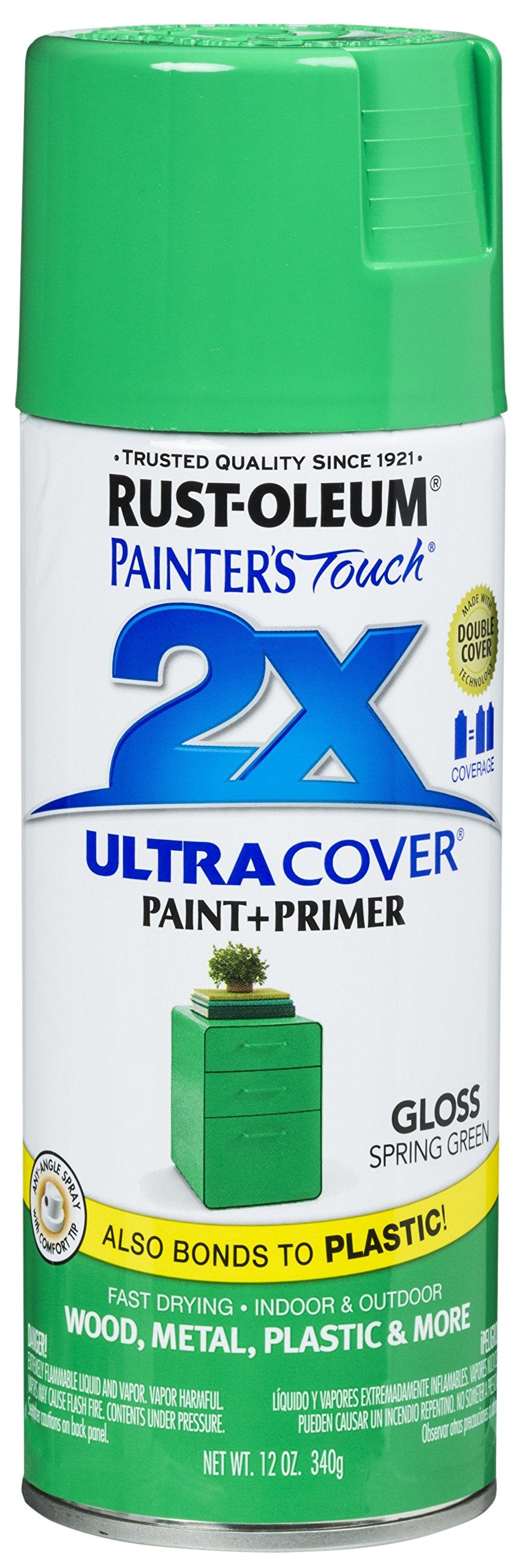 Rust-Oleum 314751 Painter'S Touch 2X Ultra Cover, 12 Oz, Gloss Spring Green