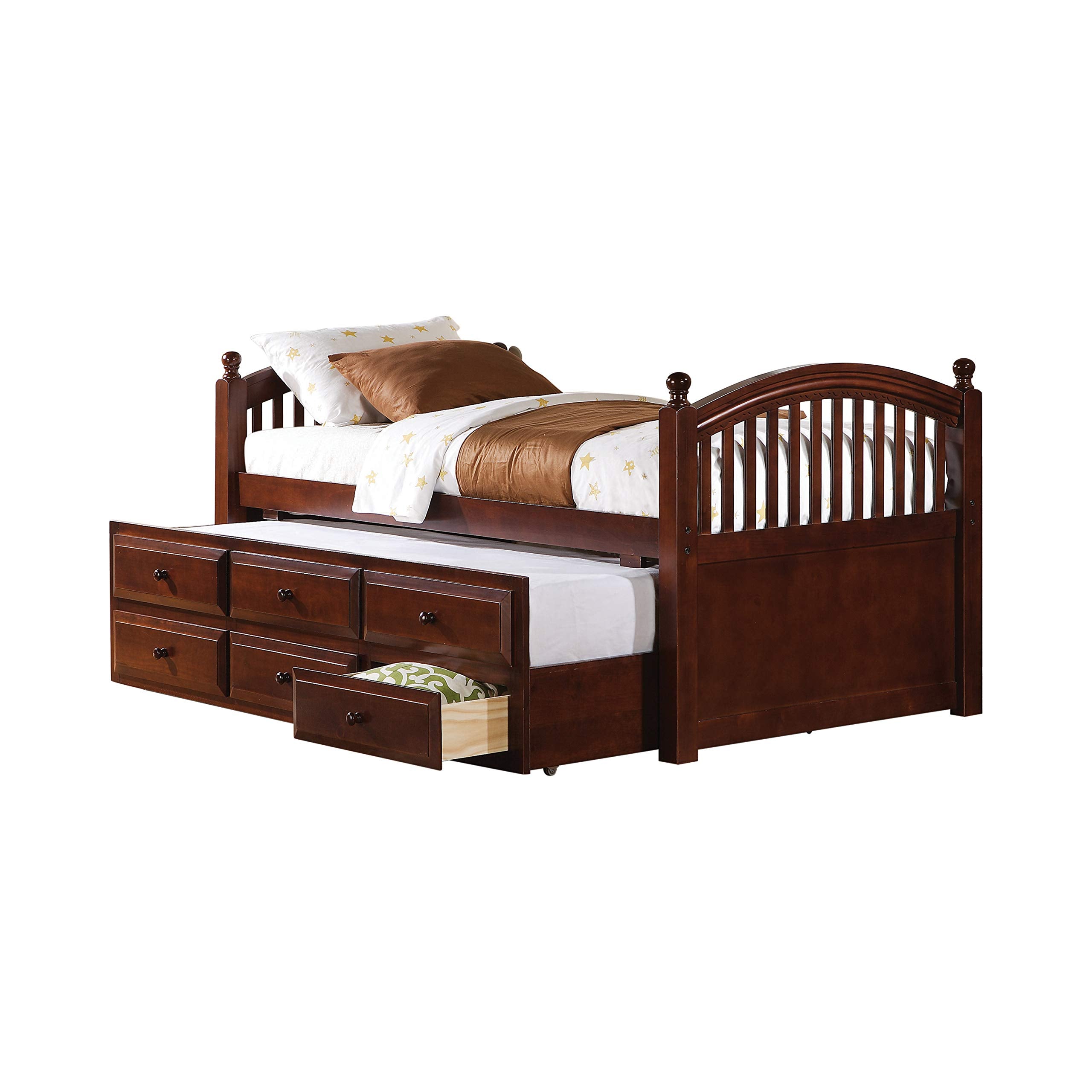 Coaster Furniture Bed Chestnut Drawers Twin Captain'S W/Trundle 400381T