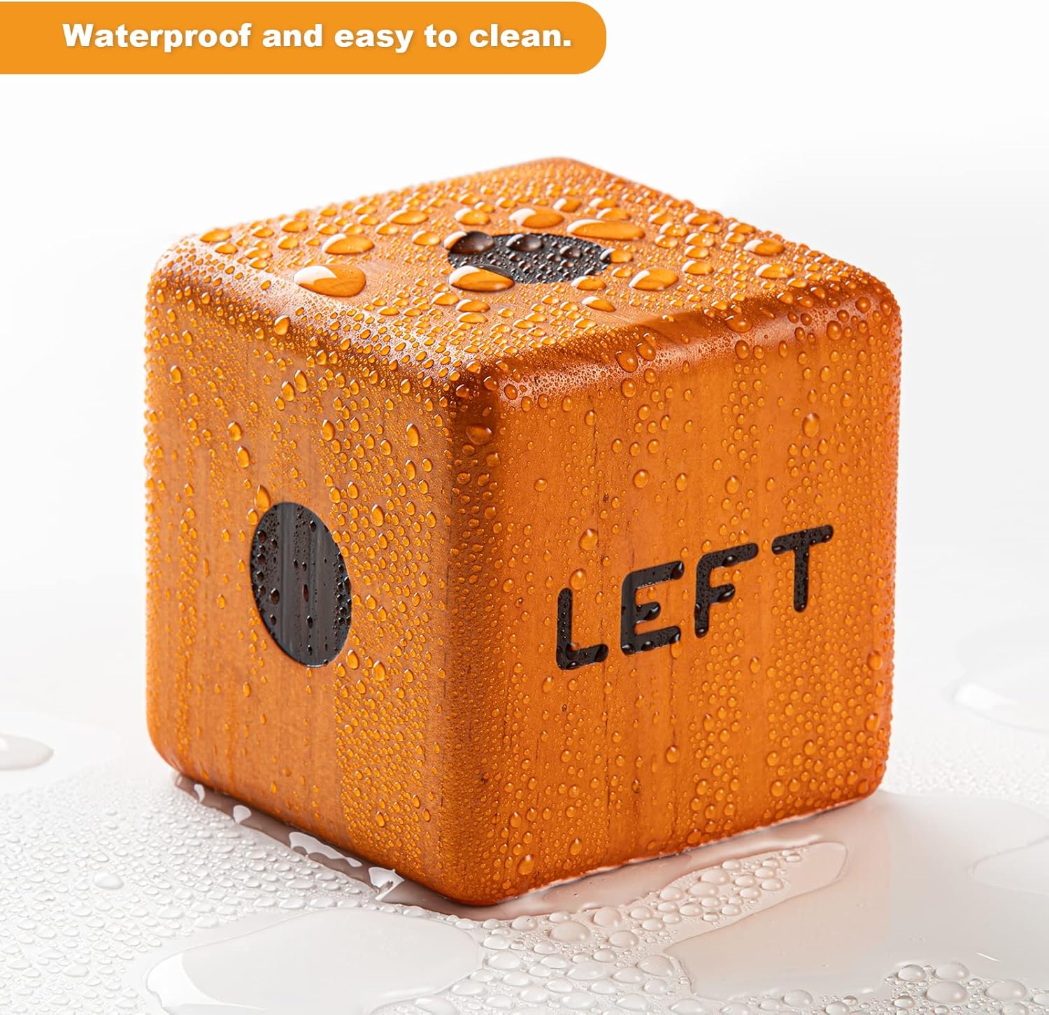 Crobyi Giant Right Center Left Dice Game with 24 Large Chips & Carry Bag. 3.5" Giant Wooden Outdoor & Lawn Dice Game for Family.