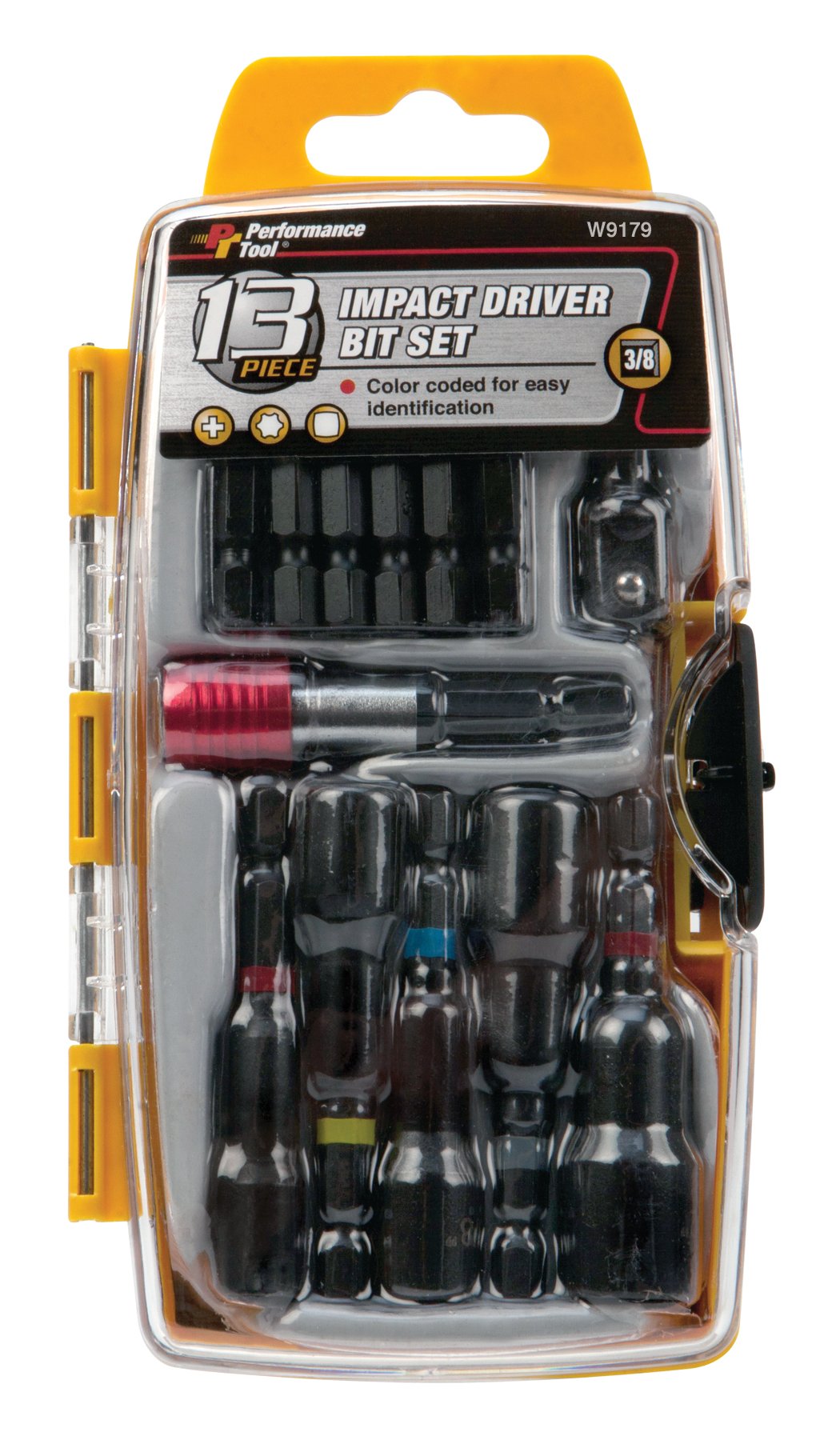 Performance Tool W9179 Impact Driver Bit Set 13-Piece
