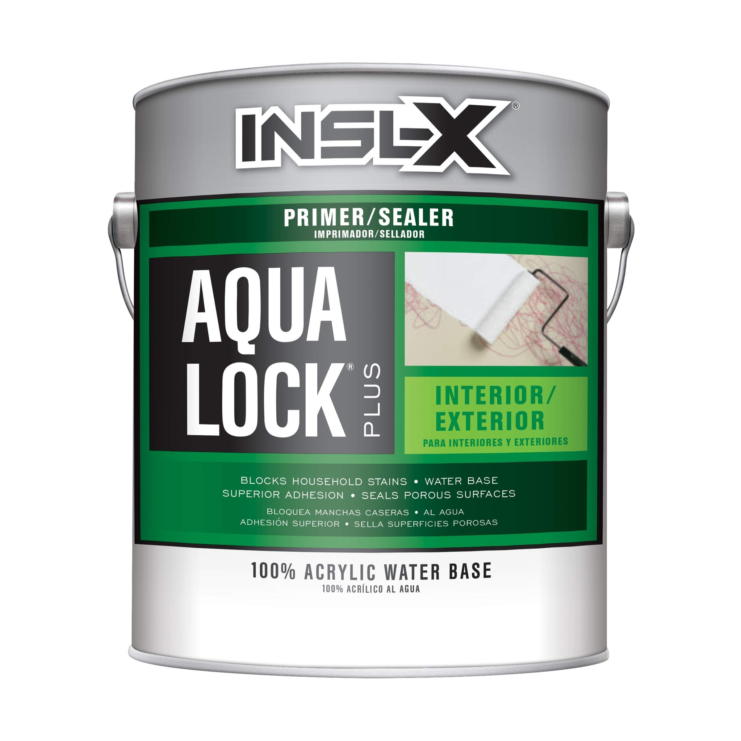 Insl-X Aq040009A-01 Aqua Lock Plus 100% Acrylic Water-Based Sealer Primer 1 Gallon White