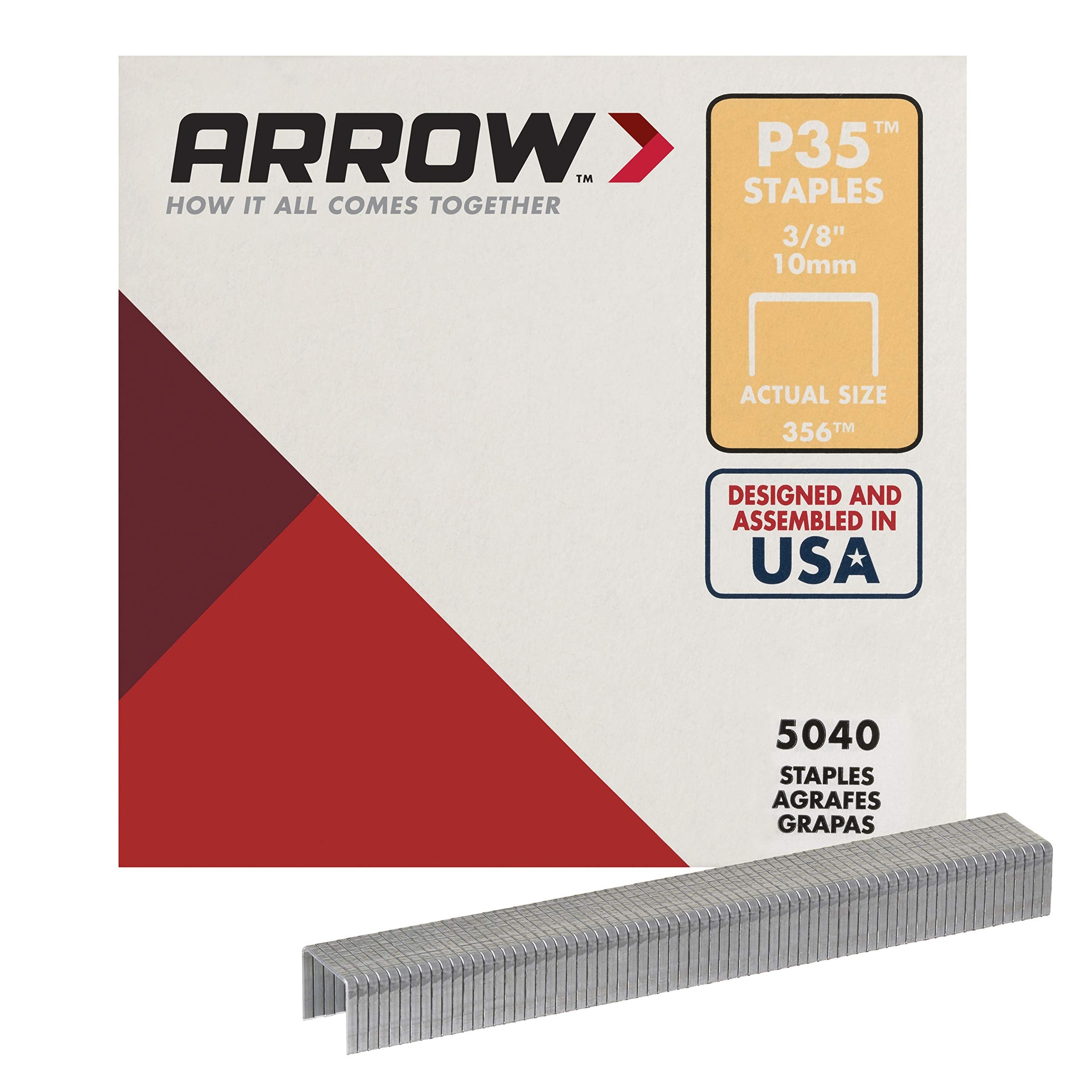 Arrow 356 Genuine P35 Staples, 3/8-Inch Leg Length, 3/8-Inch Crown Size, 5,040-Pack