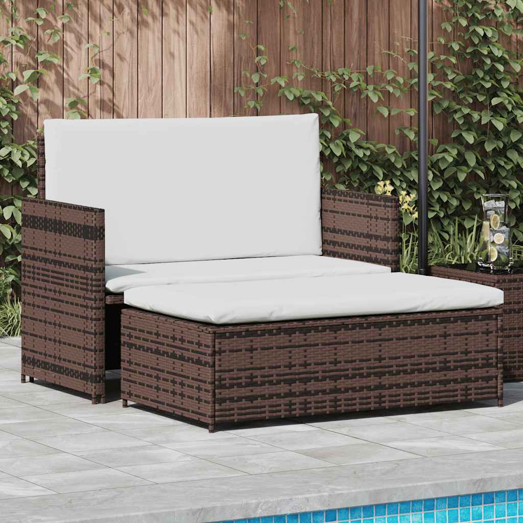Vidaxl Patio Sofa Poly Rattan Brown