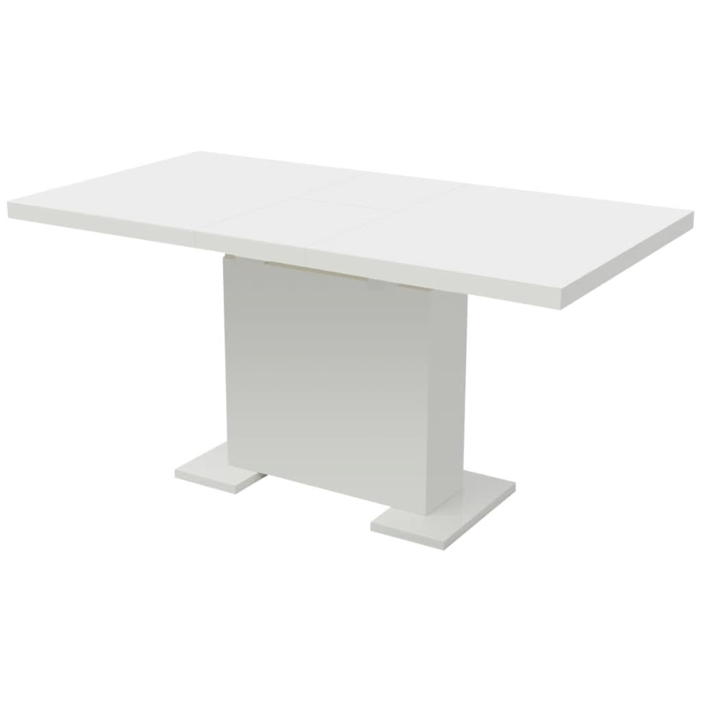 Vidaxl Extendable Dining Table High Gloss White