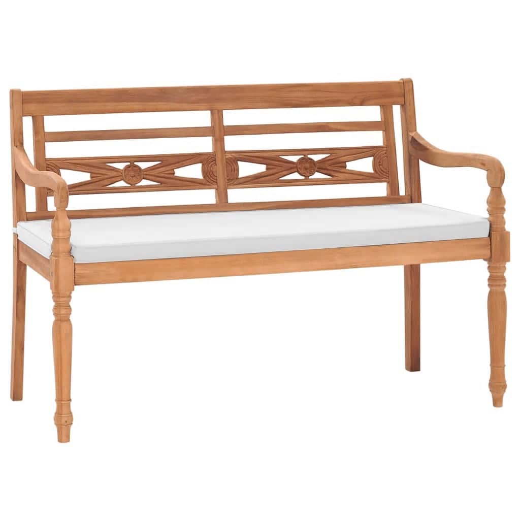 Vidaxl Batavia Bench With Cushions 47.2'' Teak