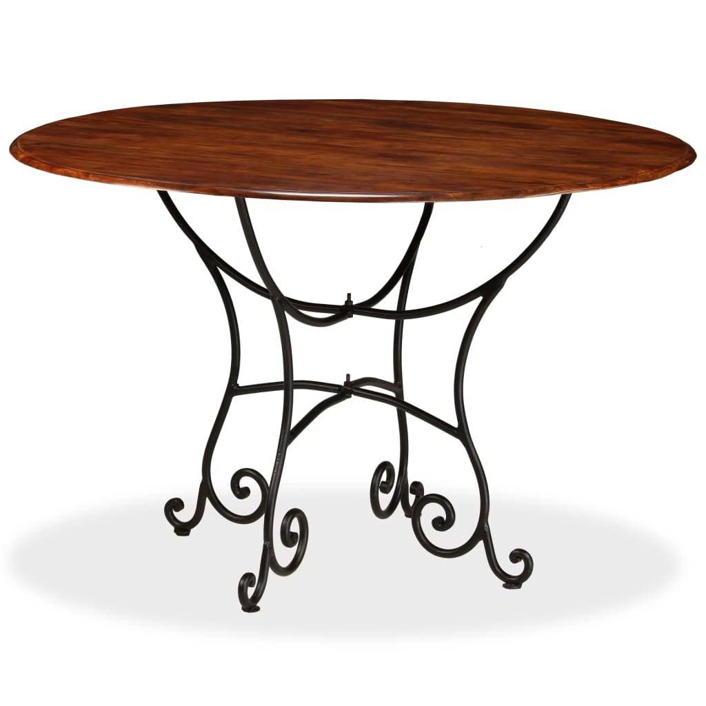 Vidaxl Dining Table Solid Acacia Wood With Sheesham Finish 47.2''X29.9''
