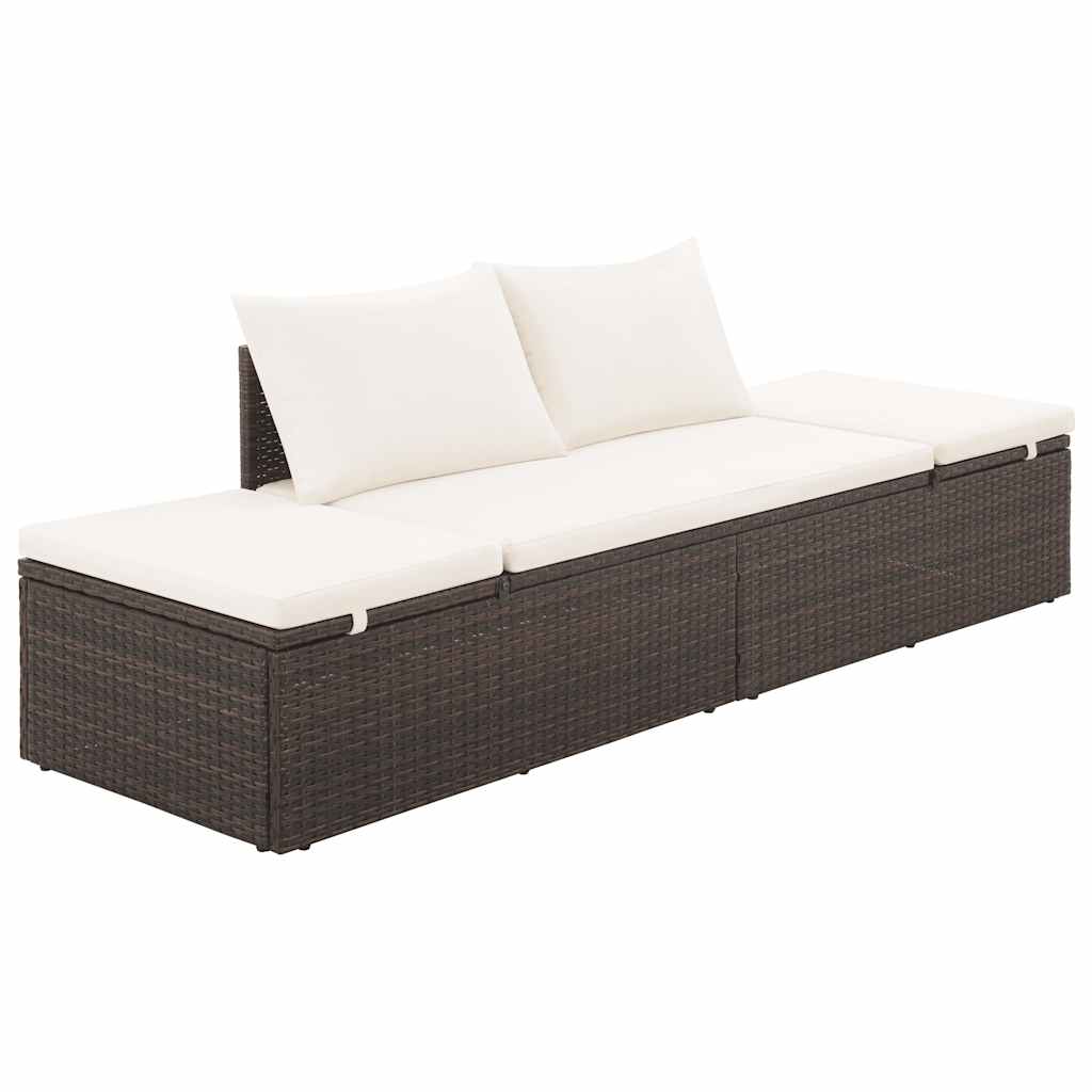 Vidaxl Patio Bed Brown 76.8''X23.6'' Poly Rattan