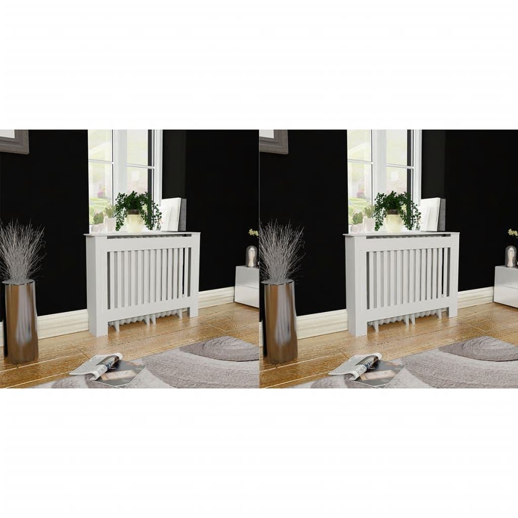 Vidaxl Radiator Covers 2 Pcs White Mdf 44.1''