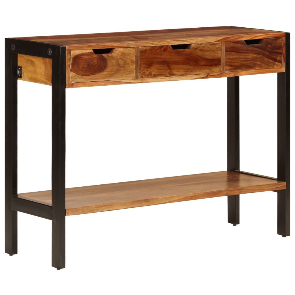 Vidaxl Sideboard With 3 Drawers 43.3''X13.8''X29.5'' Solid Sheesham Wood