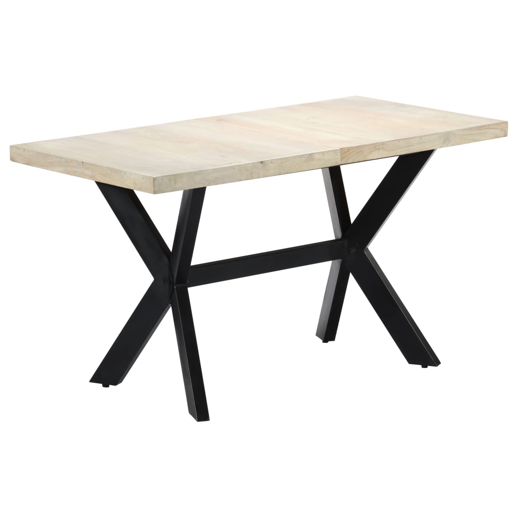 Vidaxl Dining Table 55.1''X27.6''X29.5'' Solid Bleached Mango Wood