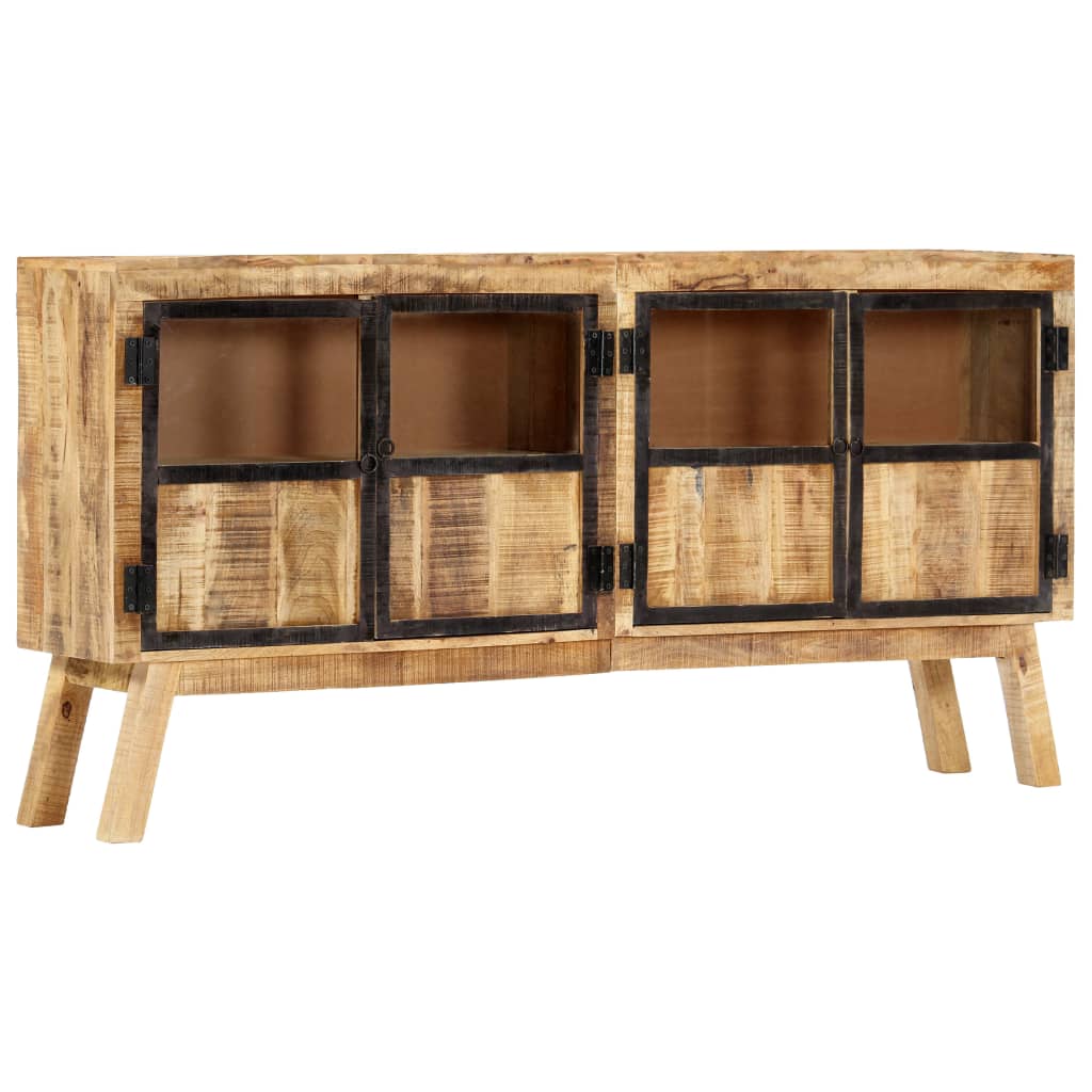 Vidaxl Sideboard Brown And Black 63''X11.8''X31.5'' Solid Rough Mango Wood