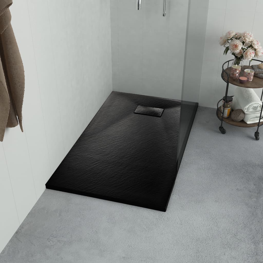 Vidaxl Shower Base Tray Smc Black 35.4''X35.4''