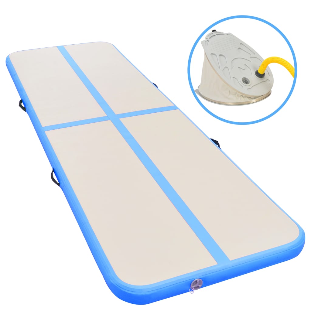 Vidaxl Inflatable Gymnastics Mat With Pump 315''X39.4''X3.9'' Pvc Blue