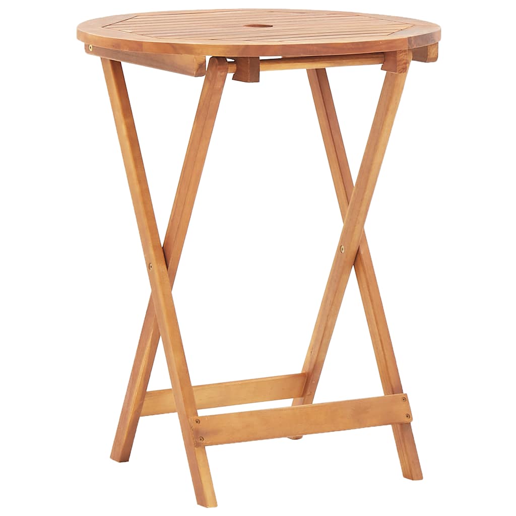 Vidaxl Folding Patio Table 23.6''X29.5'' Solid Acacia Wood