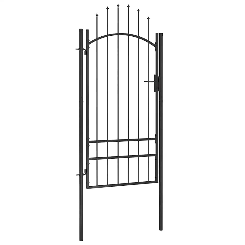 Vidaxl Garden Gate Steel 39.4''X98.4'' Black