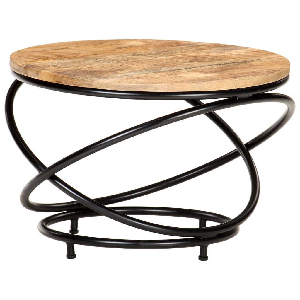 Vidaxl Coffee Table Black 23.6''X23.6''X15.7'' Solid Rough Mango Wood