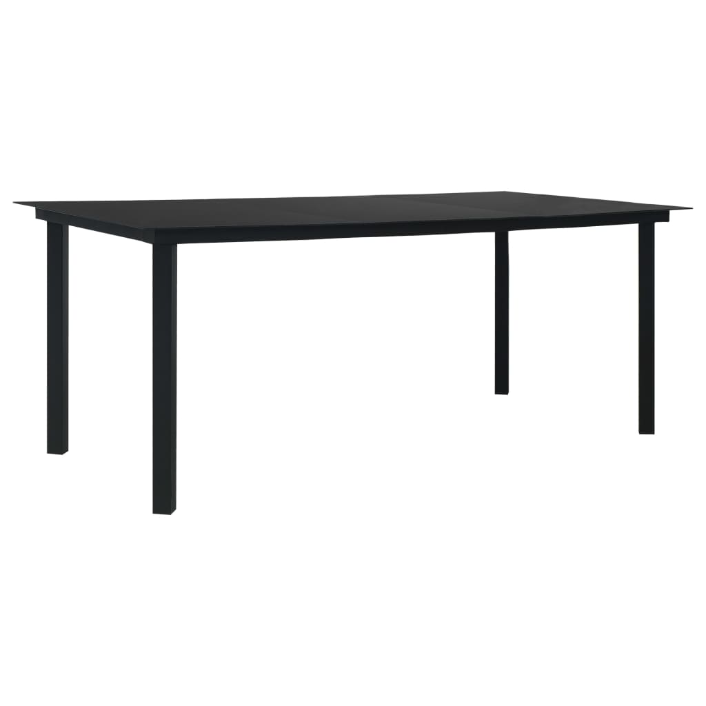 Vidaxl Patio Dining Table Black 74.8''X35.4''X29.1'' Steel And Glass