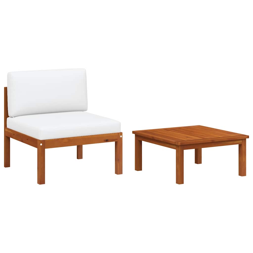 Vidaxl 2 Piece Patio Lounge Set With Cushions Solid Acacia Wood