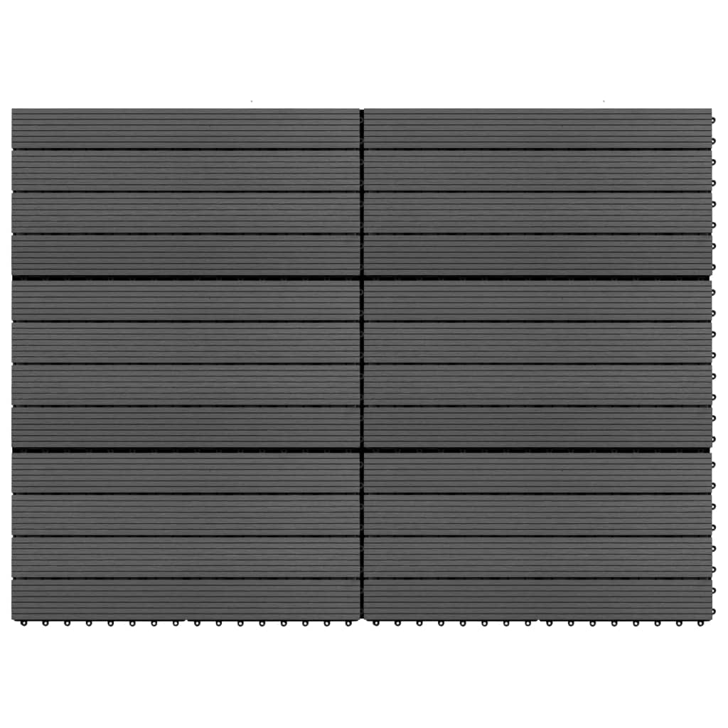 Vidaxl Decking Tiles 6 Pcs Wpc 23.6''X11.8'' 11.6 Ft Black