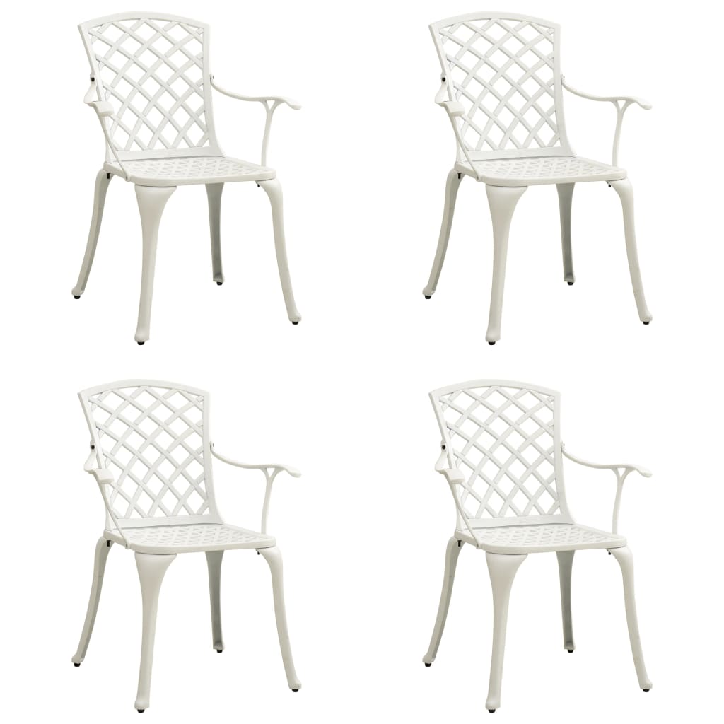 Vidaxl Patio Chairs 4 Pcs Cast Aluminum White