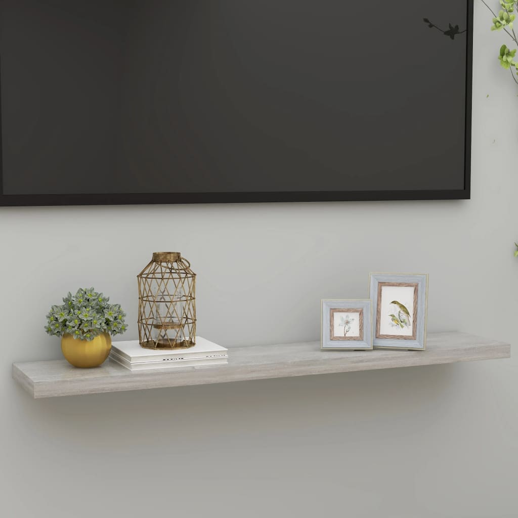 Vidaxl Floating Wall Shelf Concrete Gray 47.2''X9.3''X1.5'' Mdf