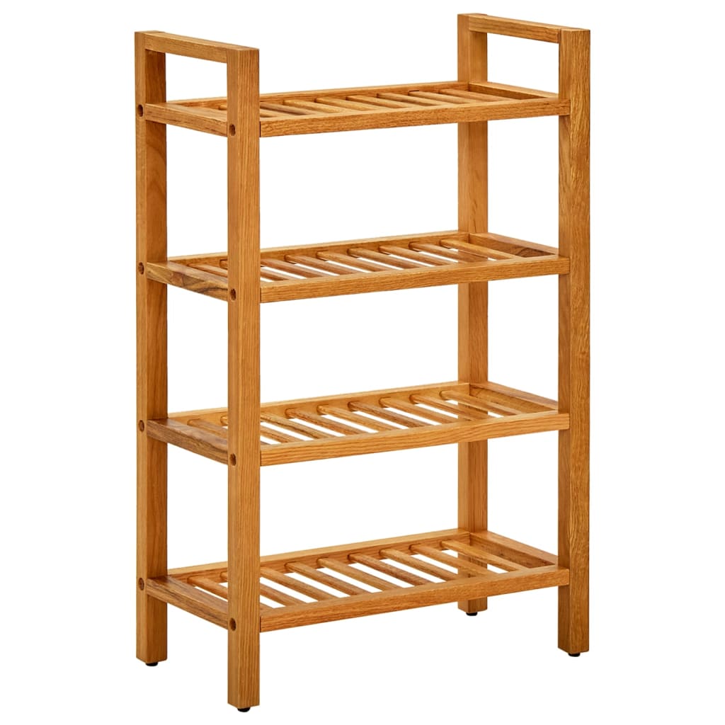 Vidaxl Shoe Rack With 4 Shelves 19.7''X10.6''X31.5'' Solid Oak Wood