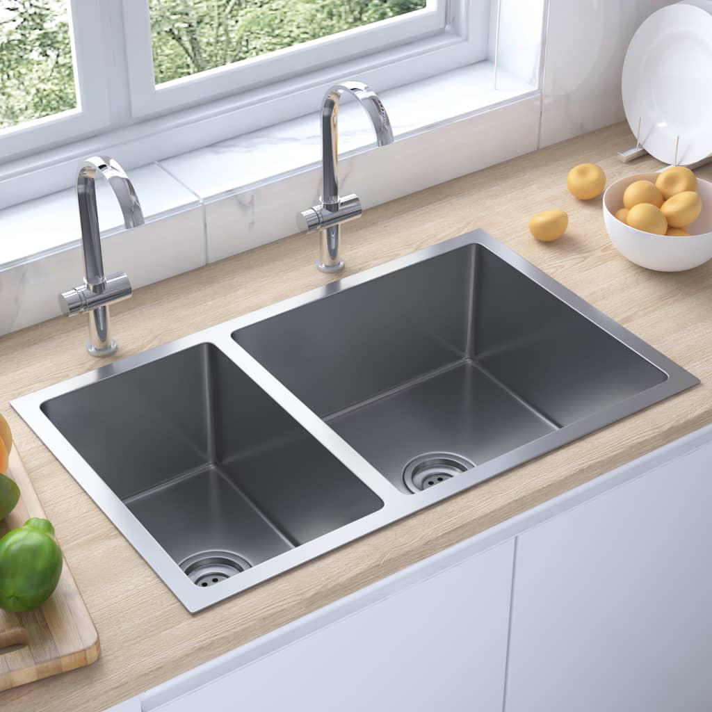 Vidaxl Kitchen Sink Stainless Steel