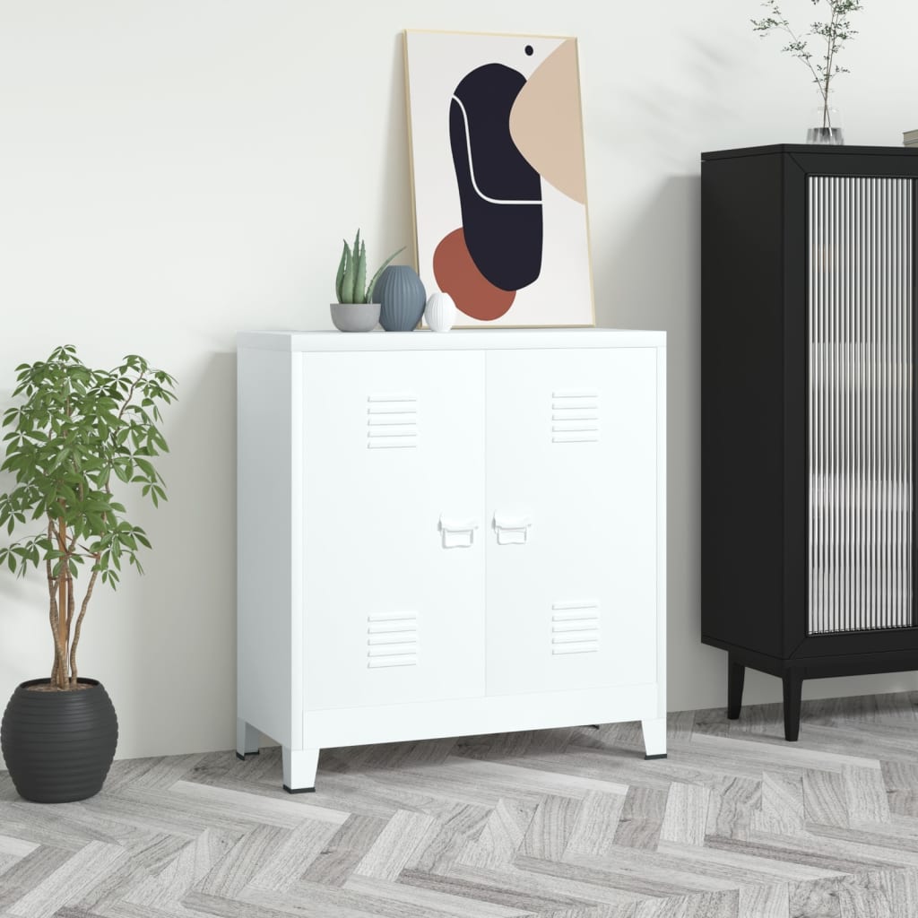 Vidaxl Industrial Filing Cabinet White 35.4''X15.7''X39.4'' Steel