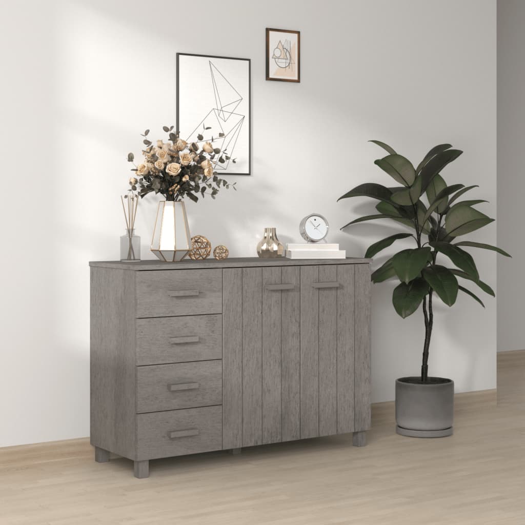 Vidaxl Sideboard Light Gray 44.5''X15.7''X31.5'' Solid Wood Pine