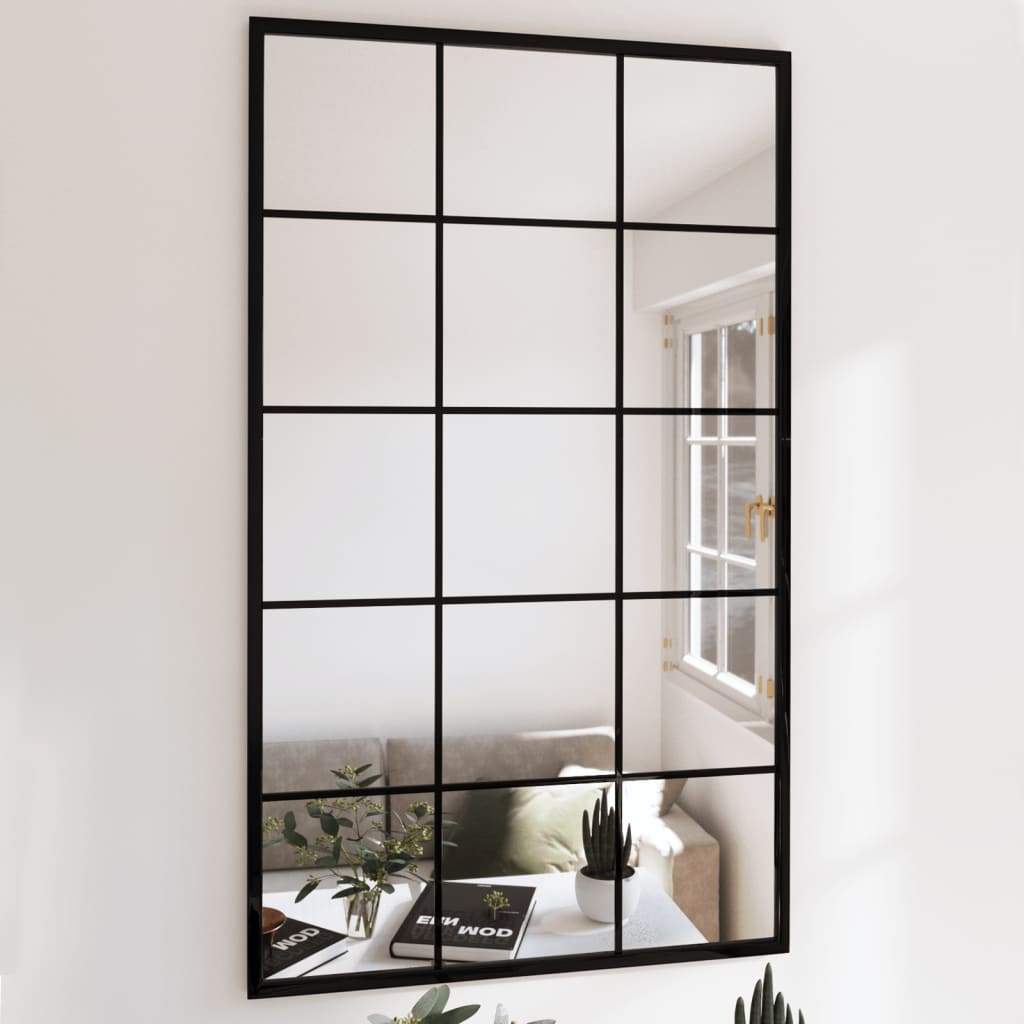 Vidaxl Wall Mirror Black 39.4''X23.6'' Metal