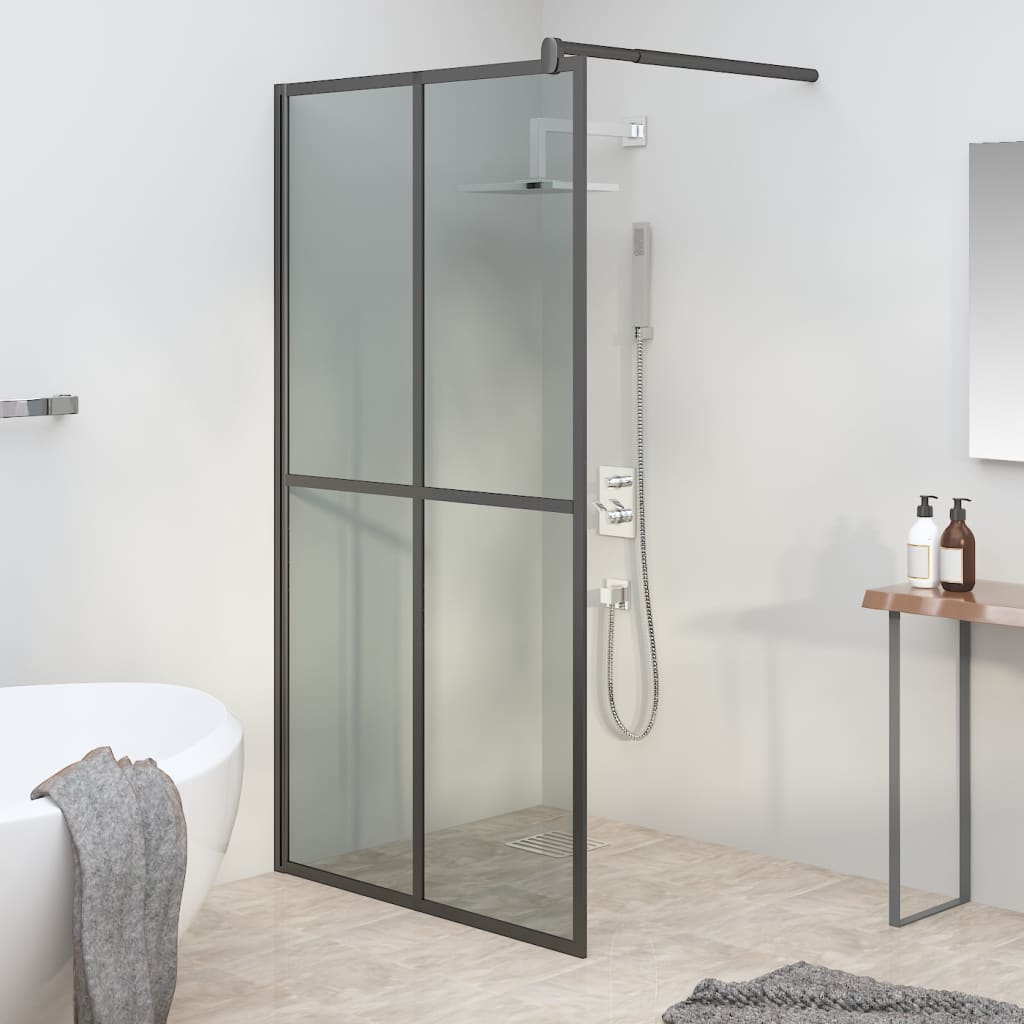 Vidaxl Walk-In Shower Screen 46.5''X74.8'' Dark Tempered Glass