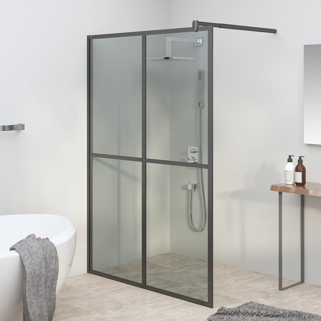 Vidaxl Walk-In Shower Screen 55.1''X76.8'' Dark Tempered Glass