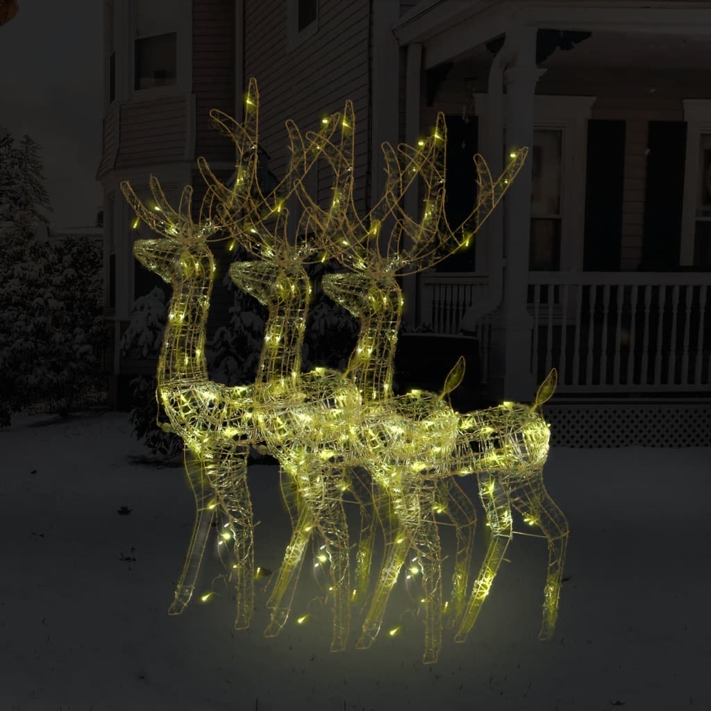 Vidaxl Acrylic Reindeer Christmas Decorations 3 Pcs 47.2'' Warm White